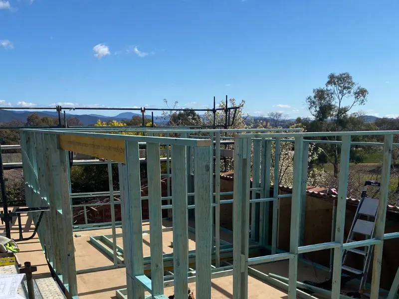Timber wall framing, new build