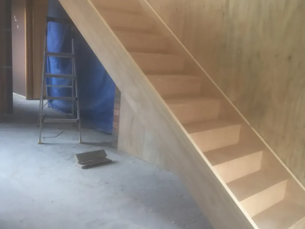 Timber staircase installed during a residential build